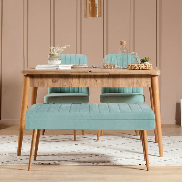 Jídelní set Vlasta 1 (borovice antlantic + pistáciová) (pro 4 osoby)