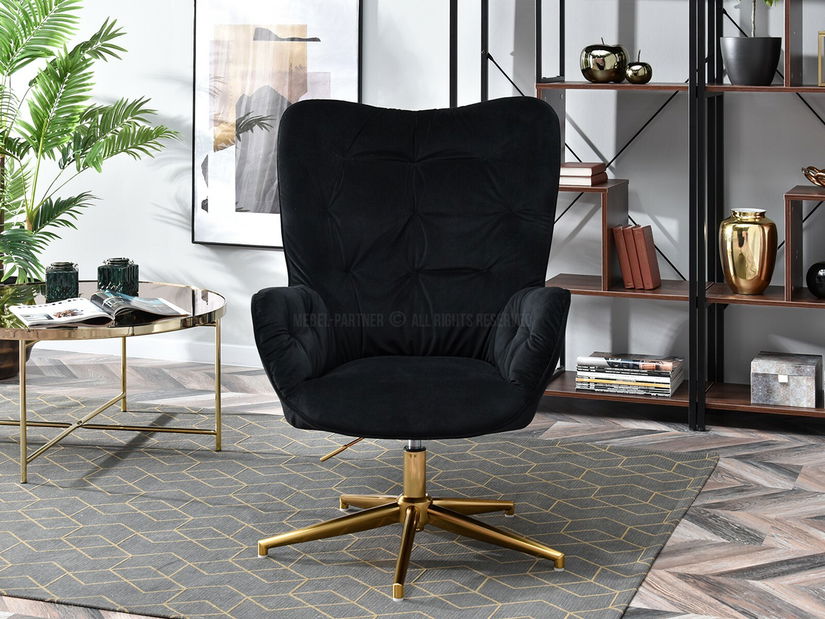 Křeslo Meryl (černá + zlato)
