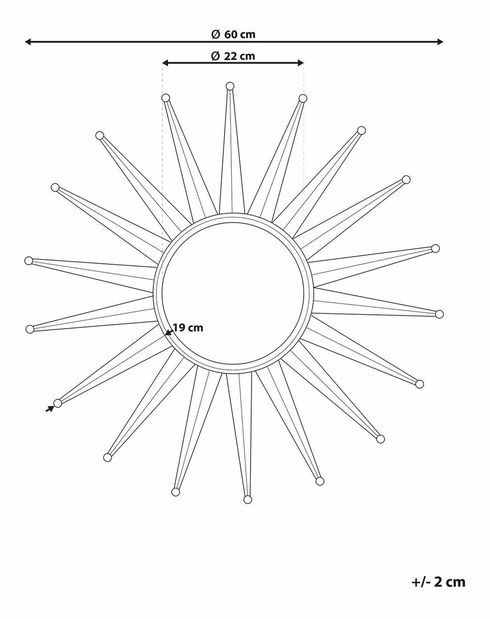 Nástěnné zrcadlo Perza (zlatá)