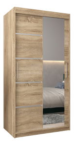 Šatní skříň 120 cm se zrcadlem Verika 2 120 (dub sonoma)