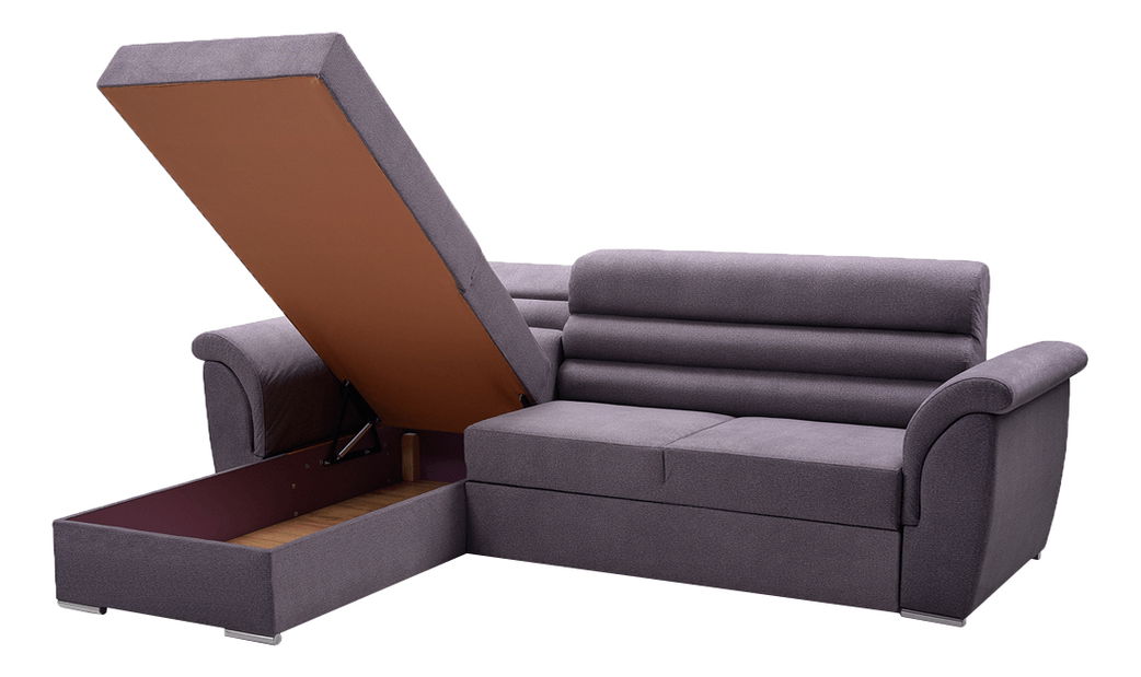 Rohová sedací souprava Foda (tmavě šedá) (L)