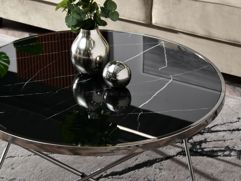 Konferenční stolek Armin Xl (černý mramor + černá)