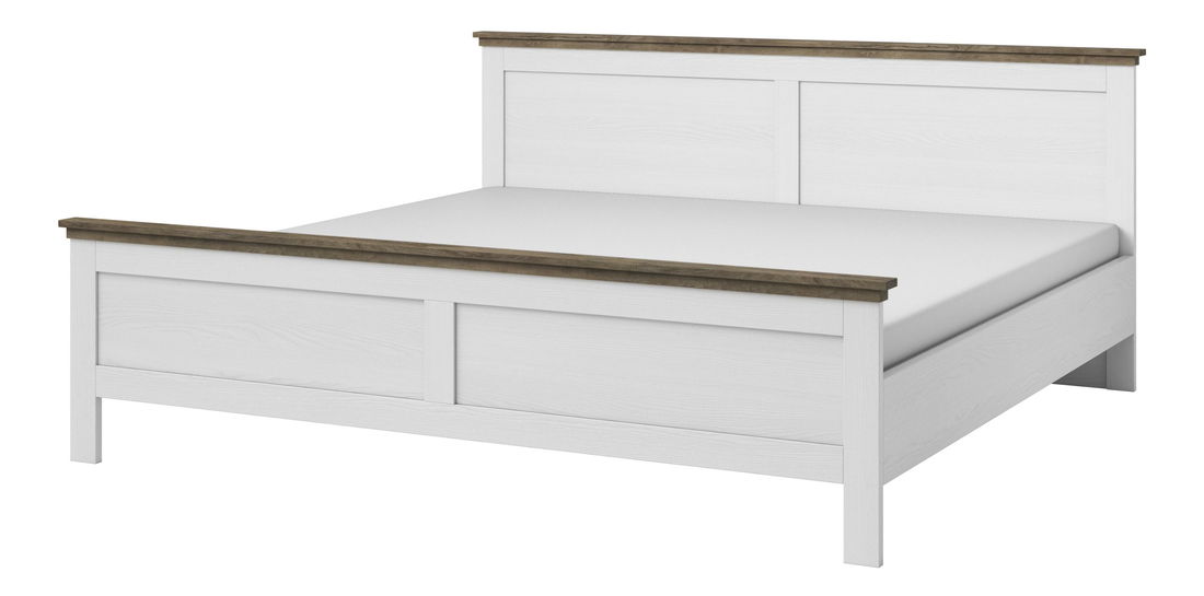 Manželská postel 160 cm Elvina S DJU31 (dub lefkas tmavý + popelavá)