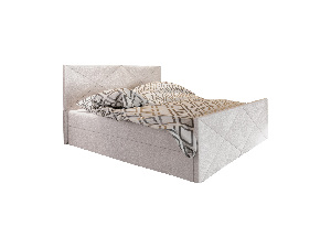 Manželská postel Boxspring 140 cm Milagros 4 (béžová) (s matrací a úložným prostorem)