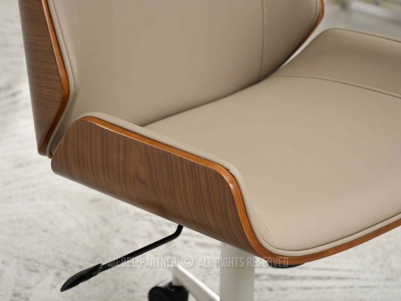 Židle Aukley (ořech + tmavě béžová + šedá)