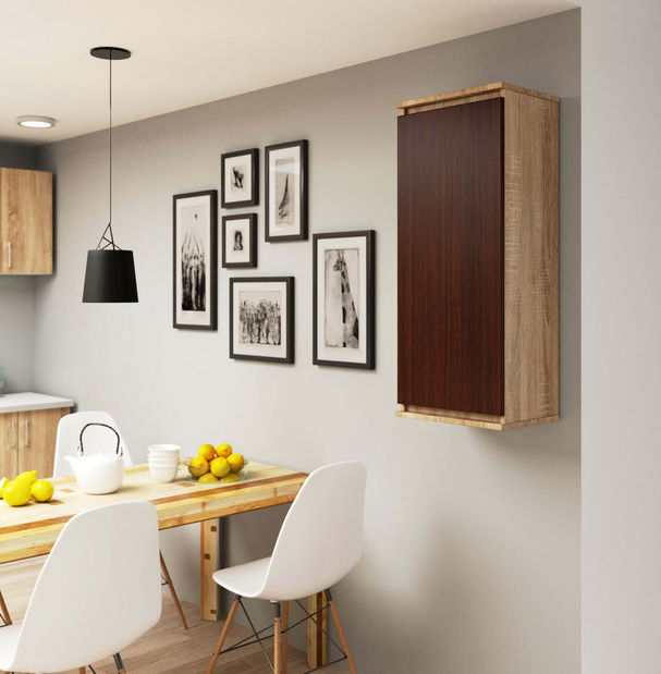 Závěsná skříňka Wren II (dub sonoma + wenge)