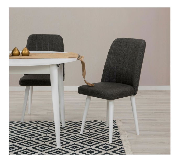 Jídelní set Vlasta 3 (bílá + antracit) (pro 2 osoby)