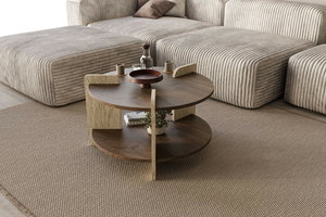 Konferenční stolek Oaly (ořech + travertin)