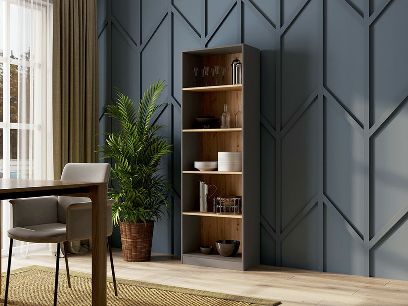 Regál Refarencios 3 (antracit + dub artisan)