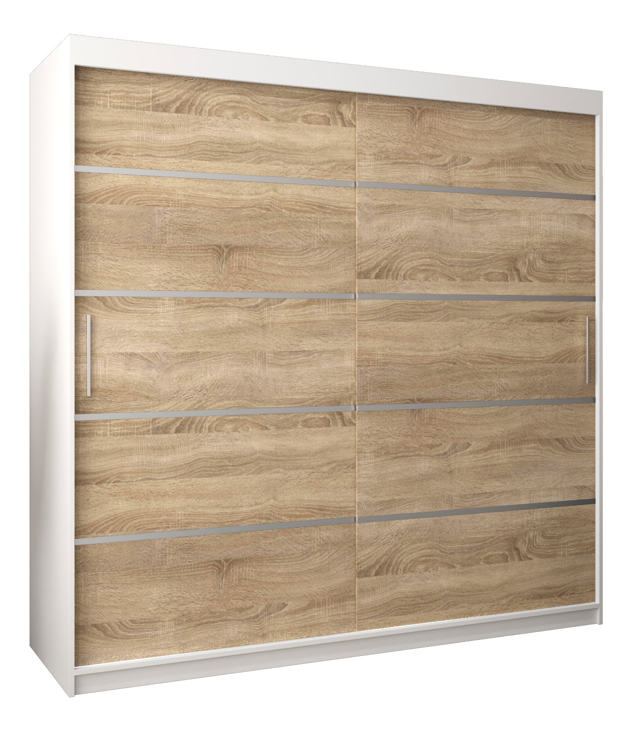 Šatní skříň 250 cm Verika 1 250 (bílá + dub sonoma)