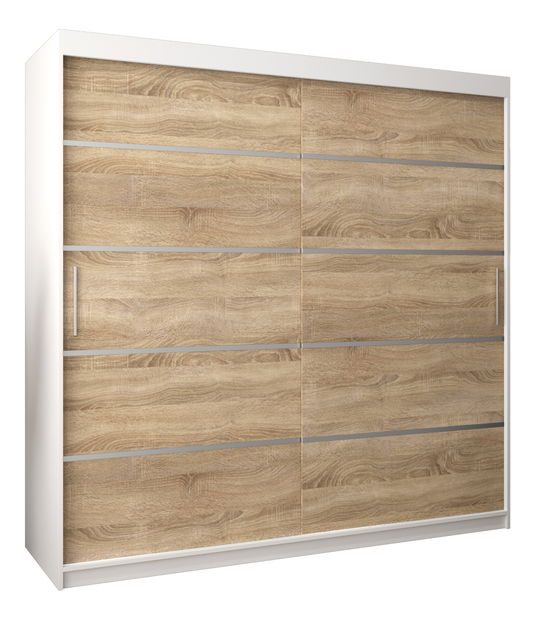 Šatní skříň 200 cm Verika 1 200 (bílá + dub sonoma)