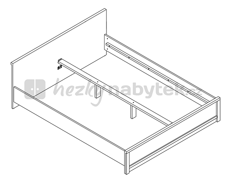 Manželská postel 160 cm BRW Kaspian classic LOZ/160