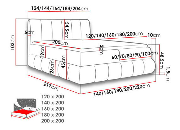 Manželská postel 160cm Guliver (světle šedá)