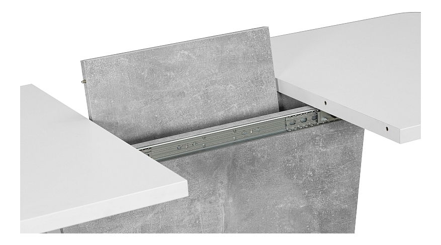 Rozkládací jídelní stůl 120-160 cm Suzette (bílá + šedá) (pro 4 až 6 osob)