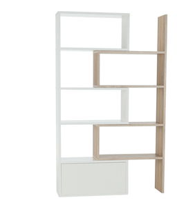 Regál Unwest (bílá + dub sonoma)