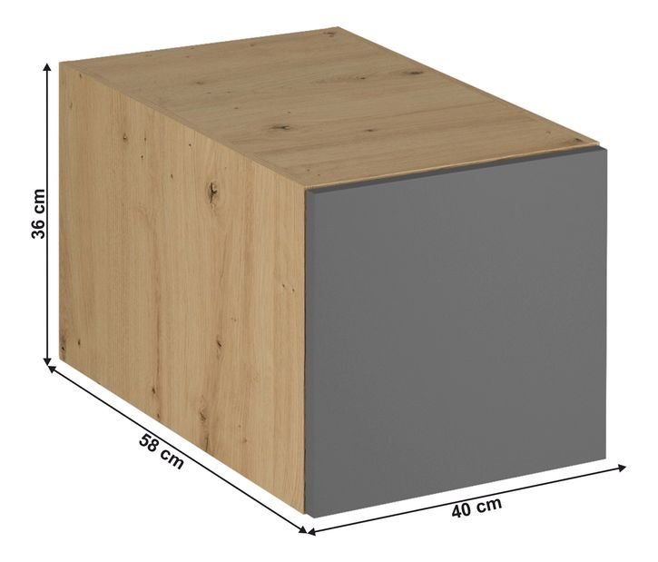 Horní kuchyňská skříňka N40 Langari (dub artisan + šedá matná)