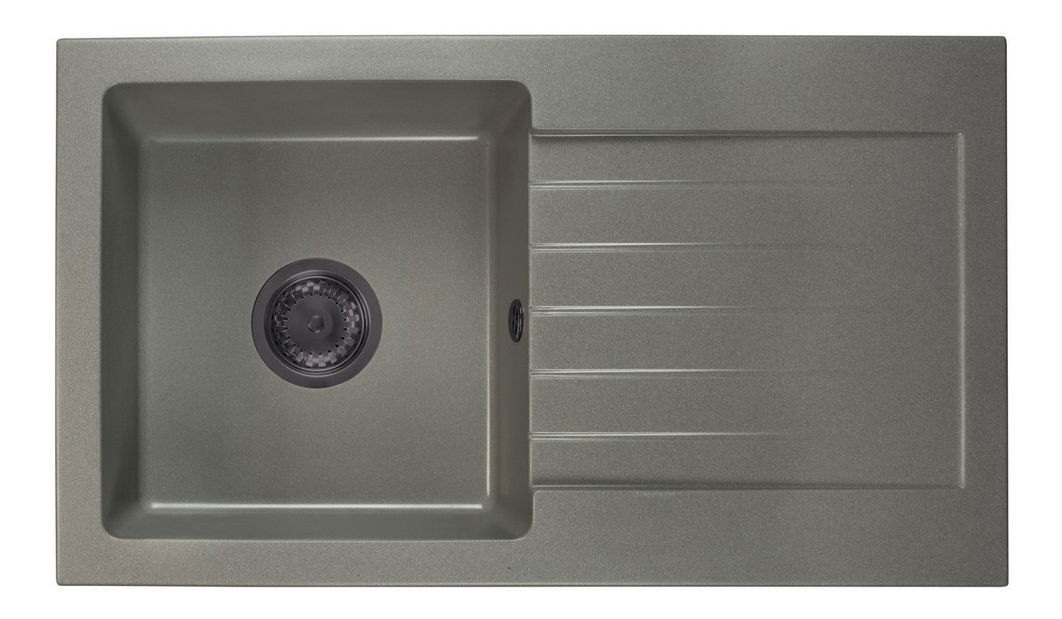 Kuchyňský dřez Lemmion (šedá) (se 3 otvory pro baterii) (P)