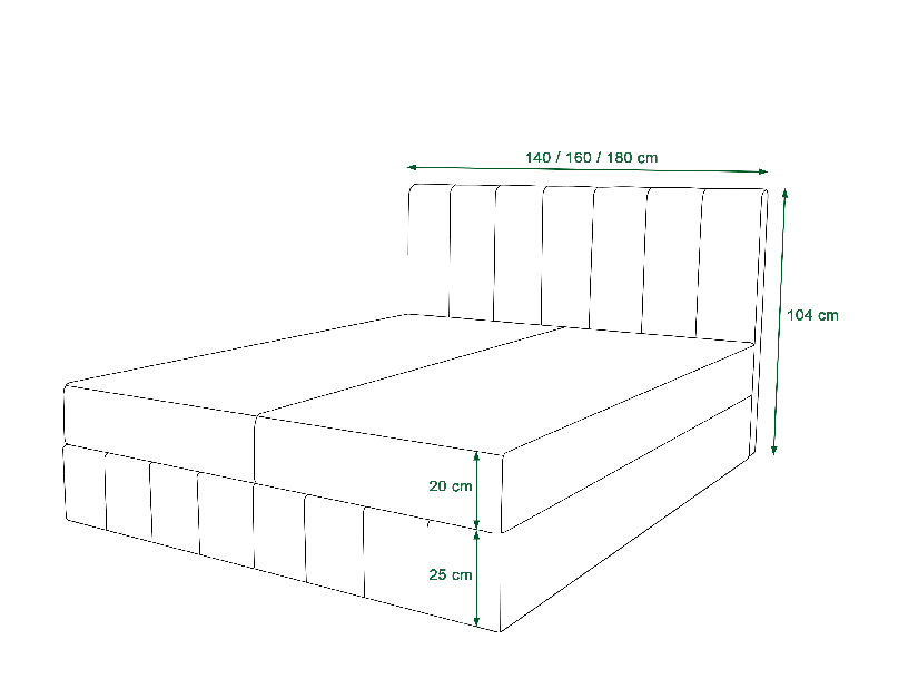 Manželská postel Boxspring 140 cm Barack Comfort (olivová) (s matrací a úložným prostorem)