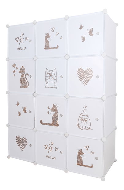 Dětská modulární skříň Atlas (bílá + hnědá)