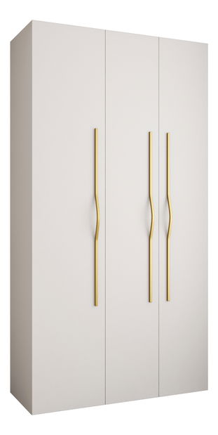 Šatní skříň 130 cm Carmela 40-2 (bílá + zlatá)