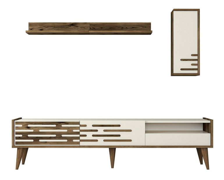 Obývací stěna Tonase (ořech + krémová)