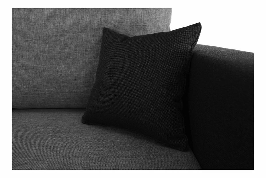 Rohová sedací souprava Udan černá + svetlošedá (P)