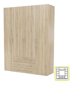 Šatní skříň Got 70429 4D (dub sonoma)
