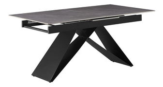 Rozkládací jídelní stůl 160 MAJOR (beton + černá) (pro 6-8 osob)