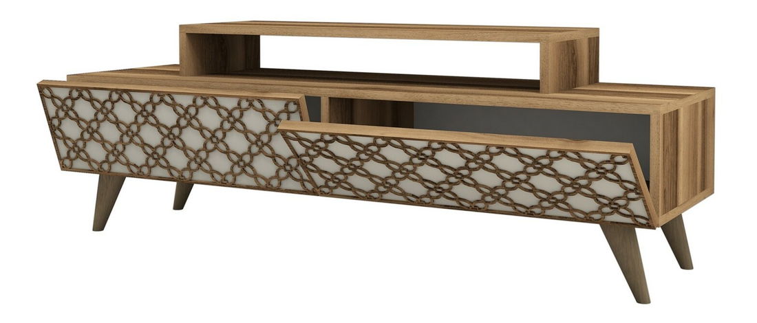 TV stolek/skříňka Clementine (Ořech + Krémová)