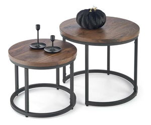 Set 2 ks. konferenčních stolků Owen (ořech+ černá)