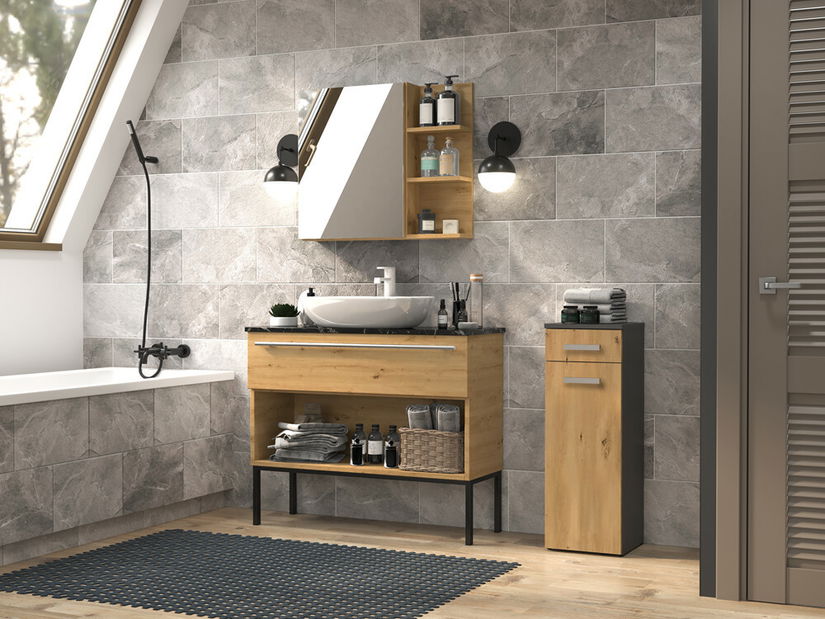 Koupelnová skříňka Neltossa 17 (antracit + dub artisan)