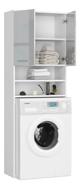 Skříňka na pračku Farid TYP5 (bílá + metalický lesk)