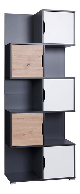 Regál Iweta R5D (grafit + bílá matná)