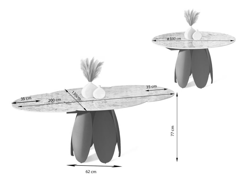 Jídelní stůl Facilidades (mramor + černá)