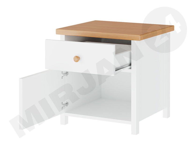 Noční stolek Kokos KS-7 (bílá + dub nash)