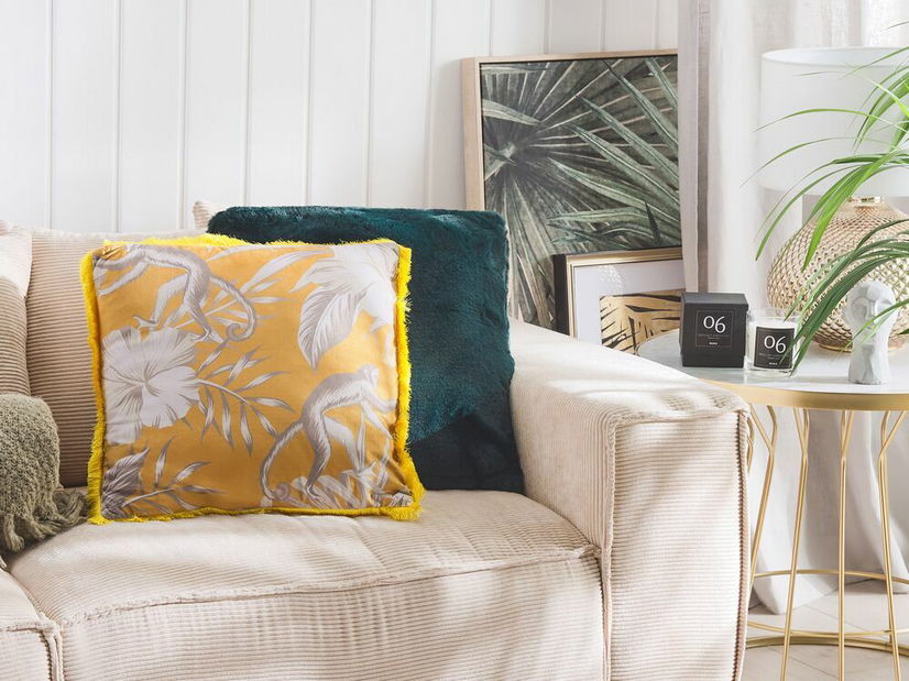 Sada 2 ozdobných polštářů 45 x 45 cm Manke (žlutá)