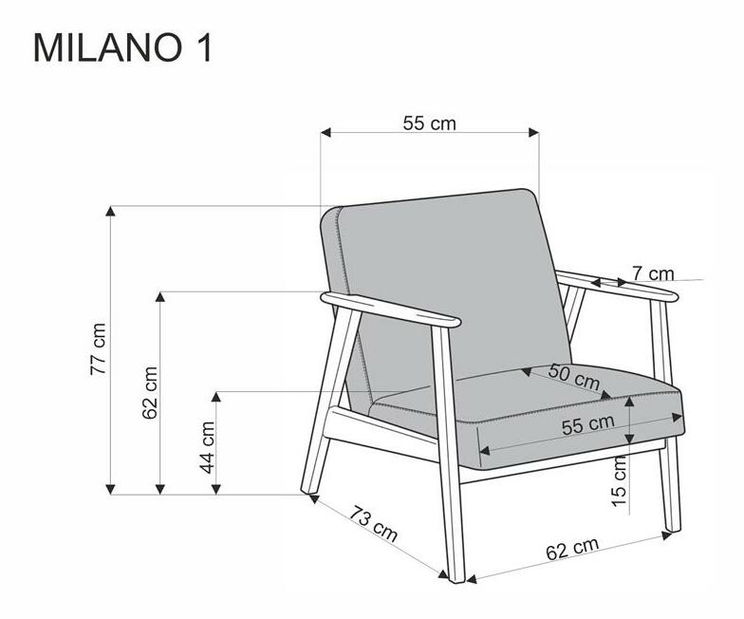 Křeslo Milian 1 (béžová + ořech)