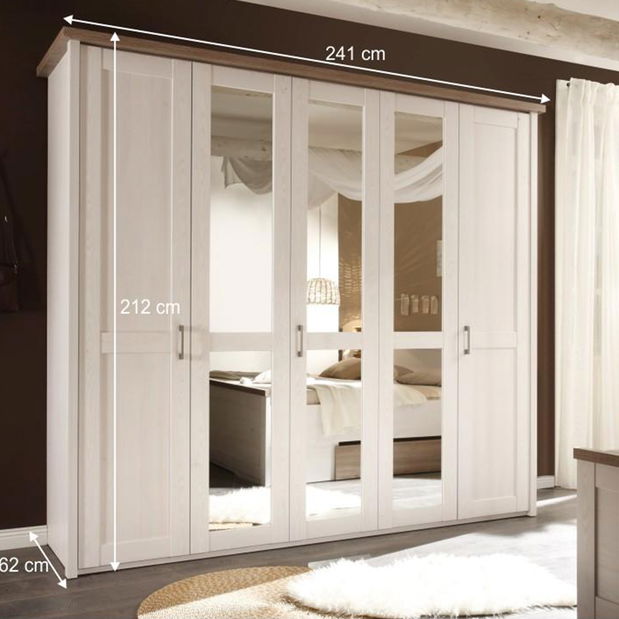 Šatní skříň Dawa (bílá + dub sonoma)