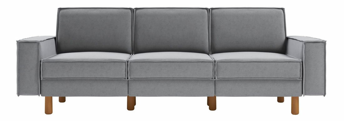 Pohovka trojsedačka Spary E (světle šedá + ořech)