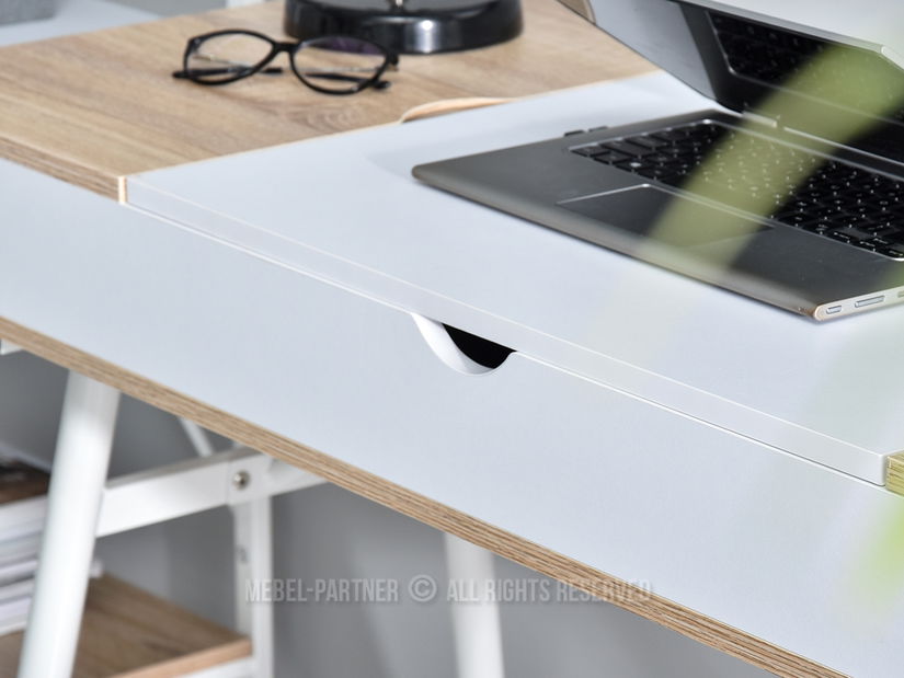 PC stolek Vicken (dub + bílá)