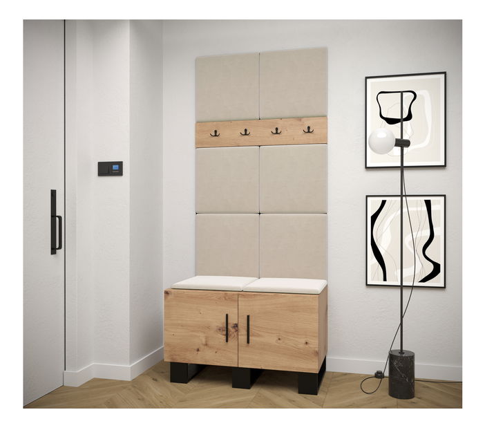 Předsíňová sestava Amanda 4 (dub artisan + béžová)