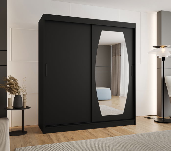 Šatní skříň 180 cm Rosaria (černá)