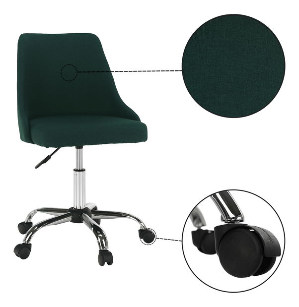 Kancelářská židle Eminence (smaragdová + chróm)