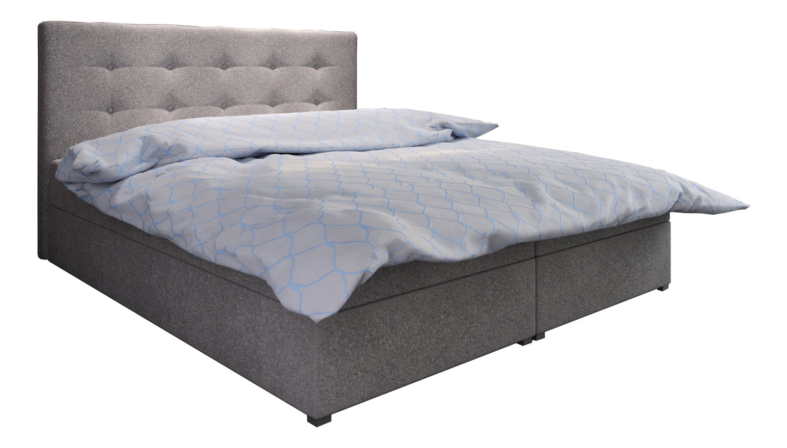 Manželská postel Boxspring 180 cm Fade 1 (šedá) (s matrací a úložným prostorem)