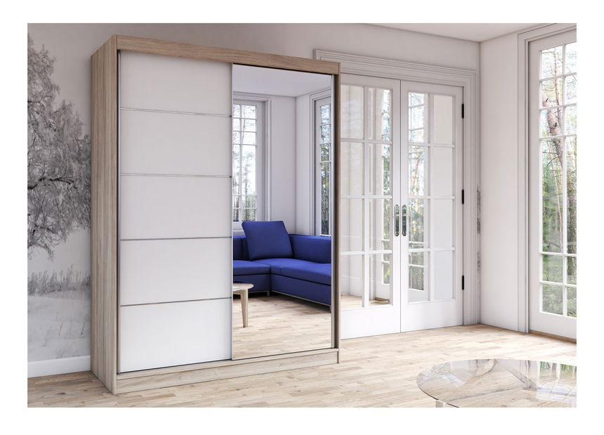 Šatní skříň Viola 05 (dub sonoma + bílá)