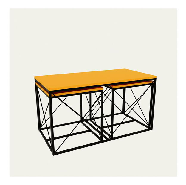 Set 2ks. konferenčních stolků Mekebu 1 (žlutá + černá)
