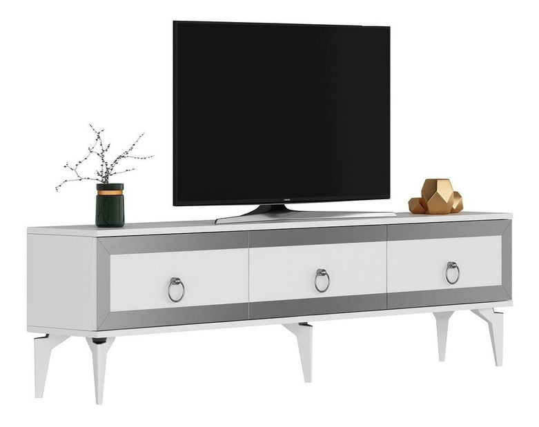 TV stolek/skříňka Muvuta 2 (bílá + stříbrná)