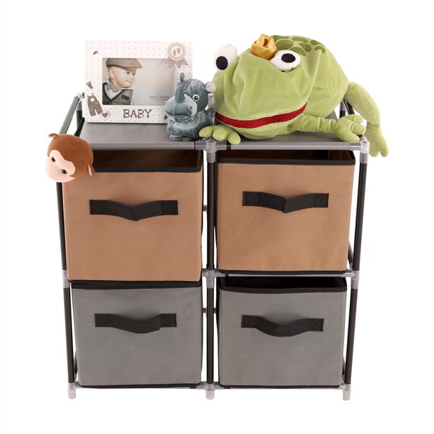 Komoda Cameron (černá + hnědá + šedá)