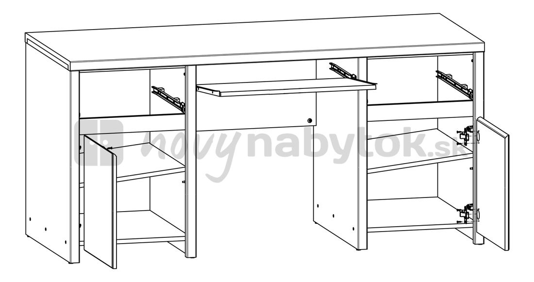 PC stolek BRW Kaspian BIU2D2S/160 (Wenge)
