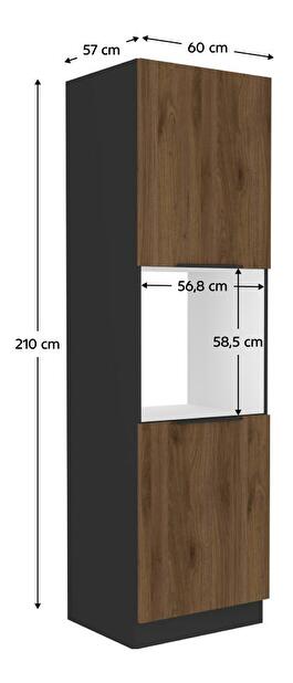 Skříňka na troubu Monzesa 60 DP-210 2F (černá + ořech okapi)